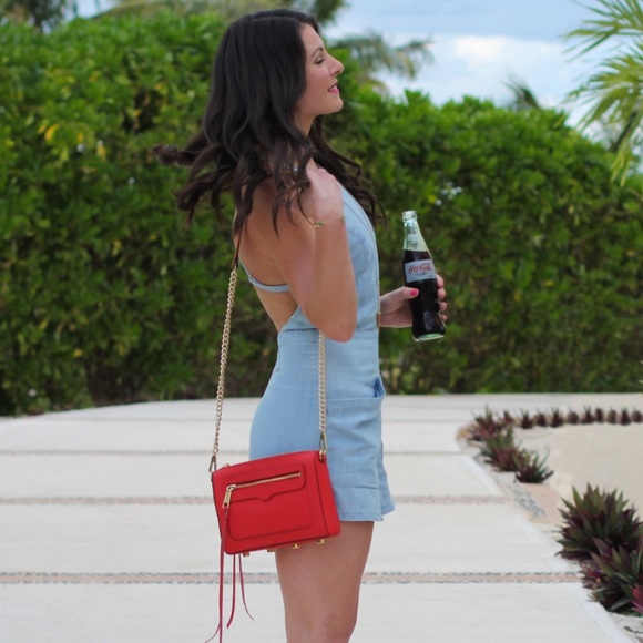 REBECCA MINKOFF Avery Crossbody Purse Bag Hot Pink Gold - Picture 14 of 14